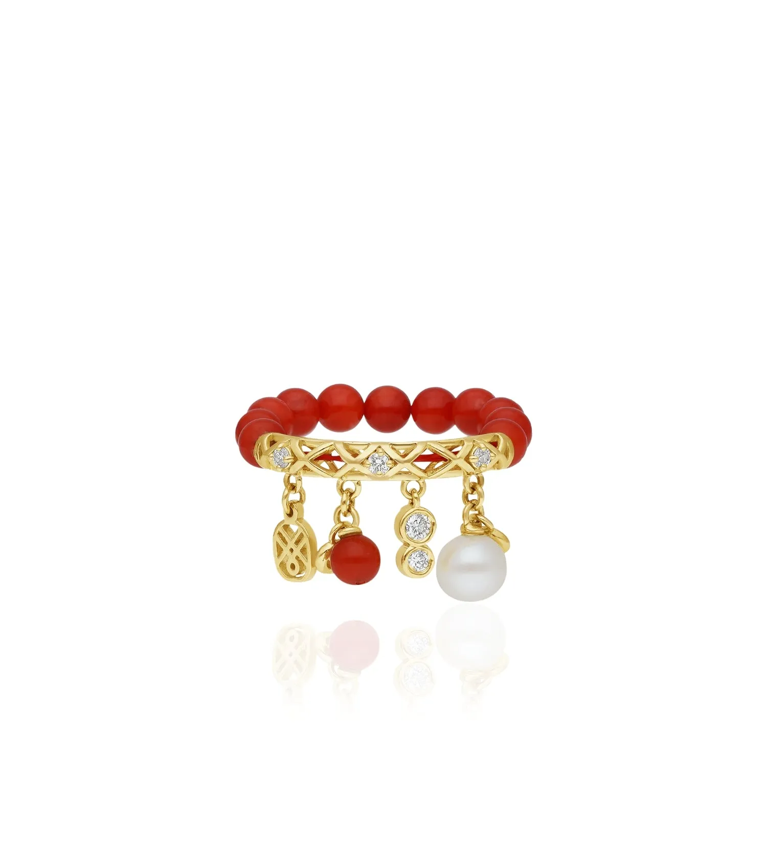 Mira coral ring