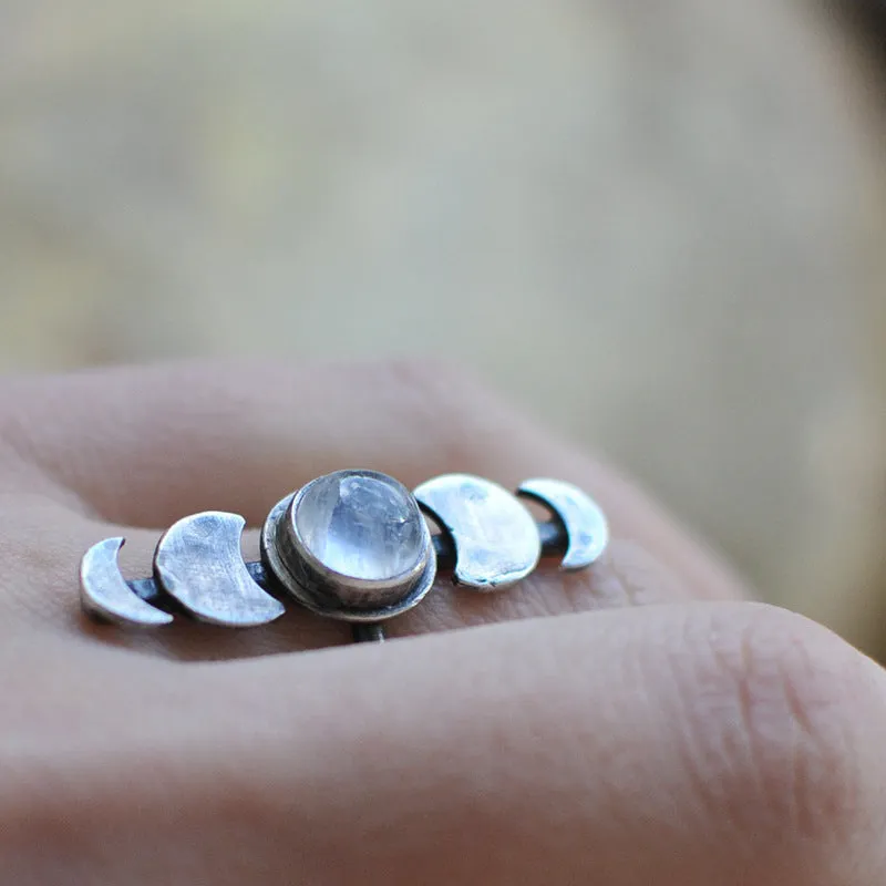 Moon Moonstone Ring