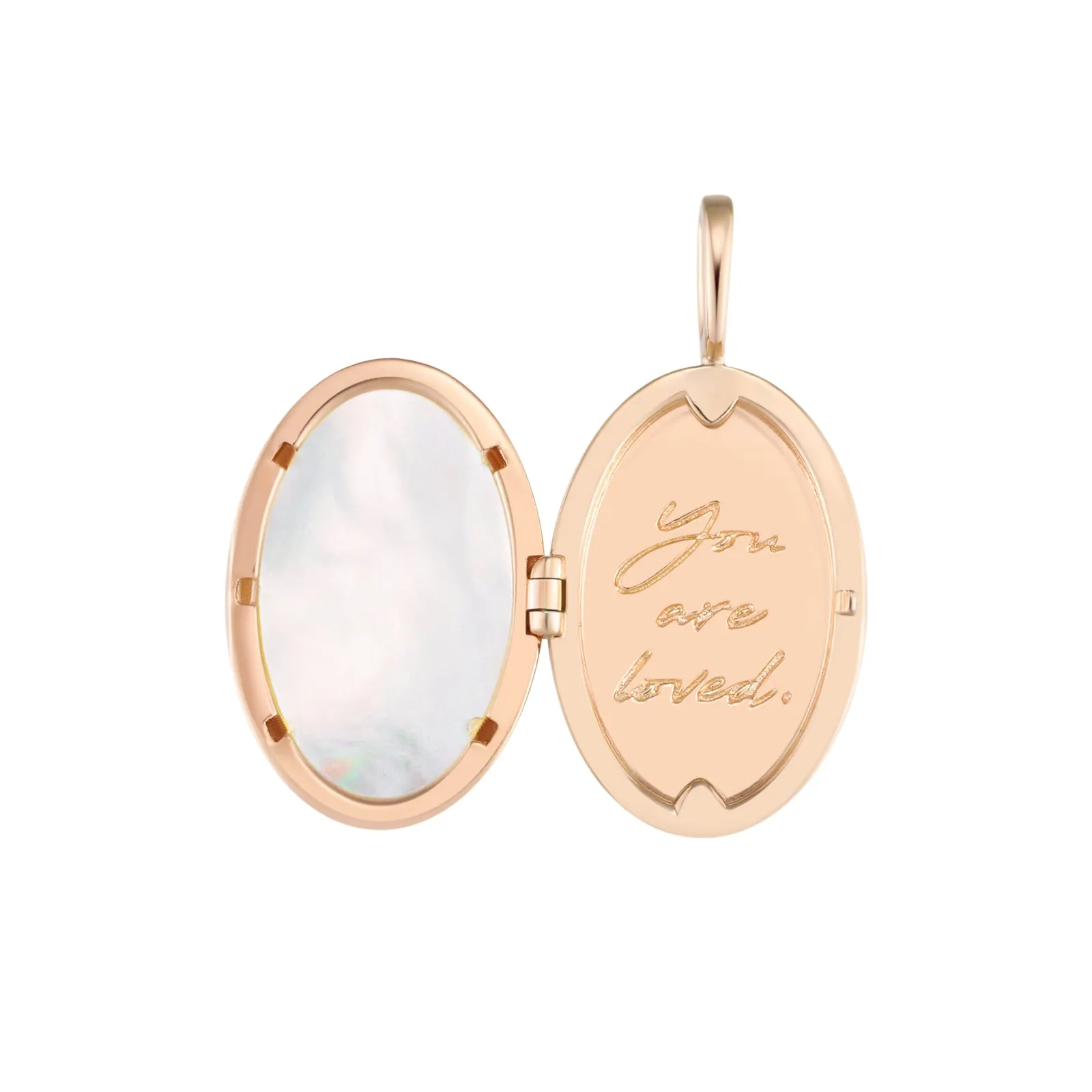 Moonstone & Mother of Pearl Gold Locket Pendant - Love Magic