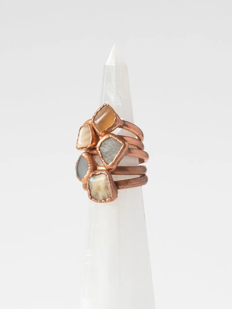 Moonstone Electroform Rings