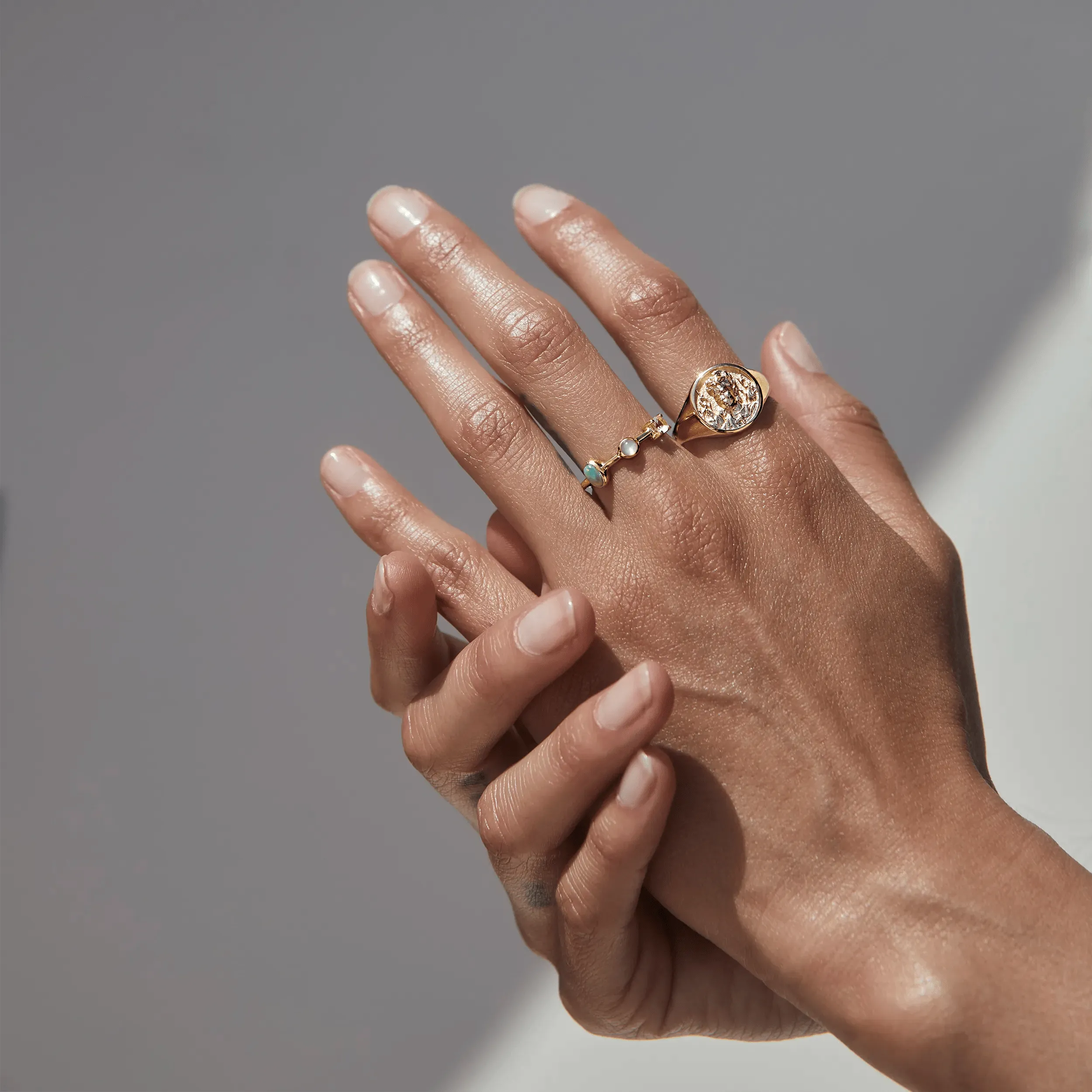 Moonstone Opal Topaz Ring