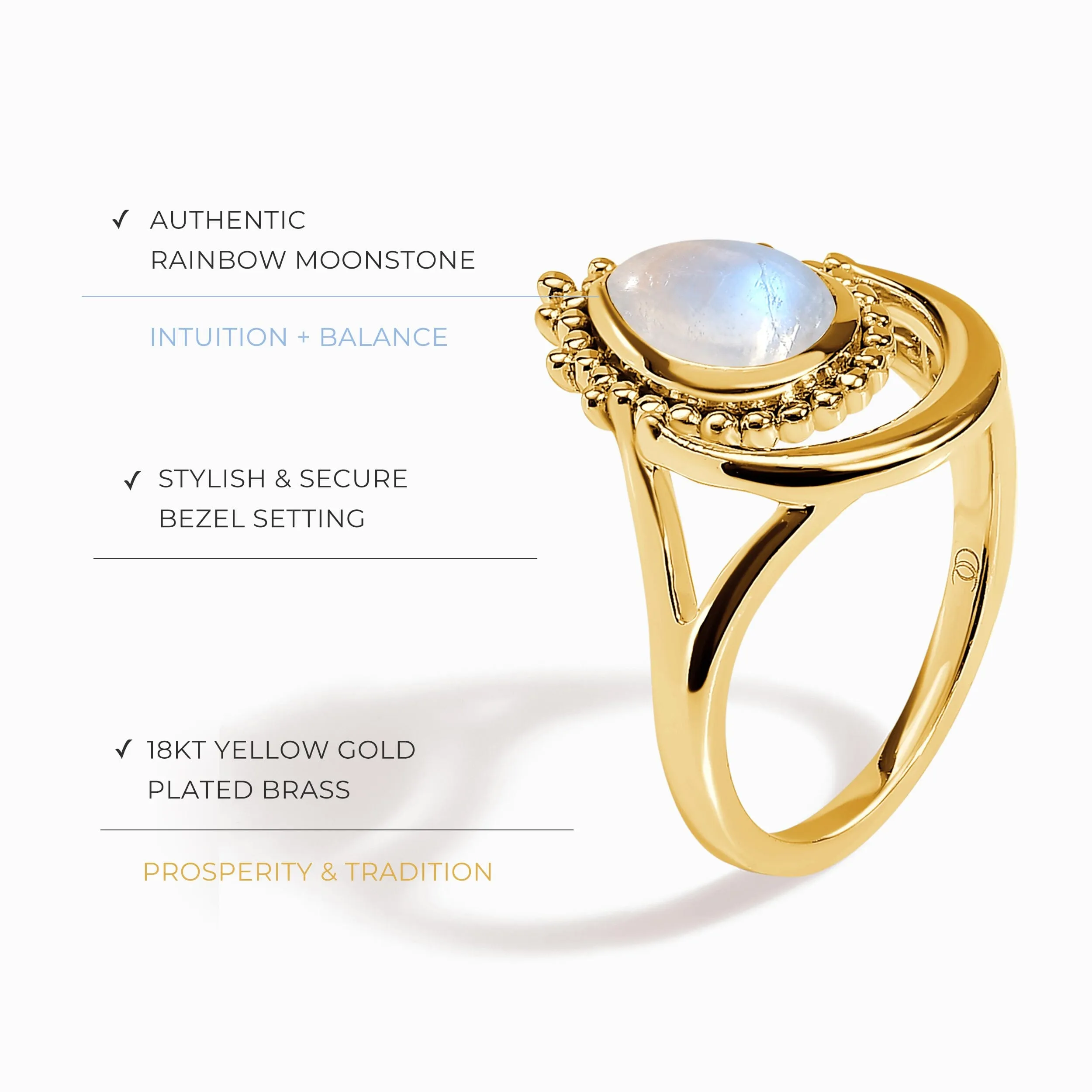 Moonstone Ring - Mystic Moon