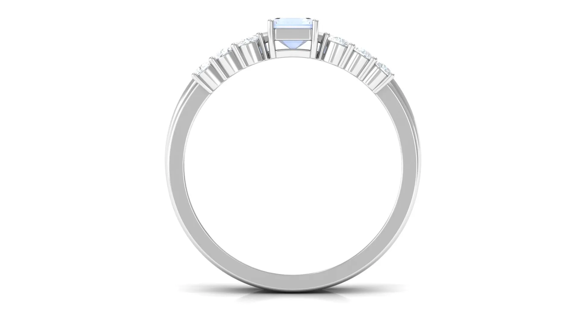 Moonstone Solitaire Ring Set with Diamond