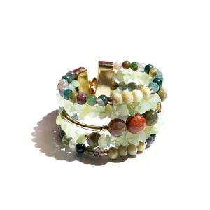 Mãos da Terra Green Crystal and Agate Bracelet