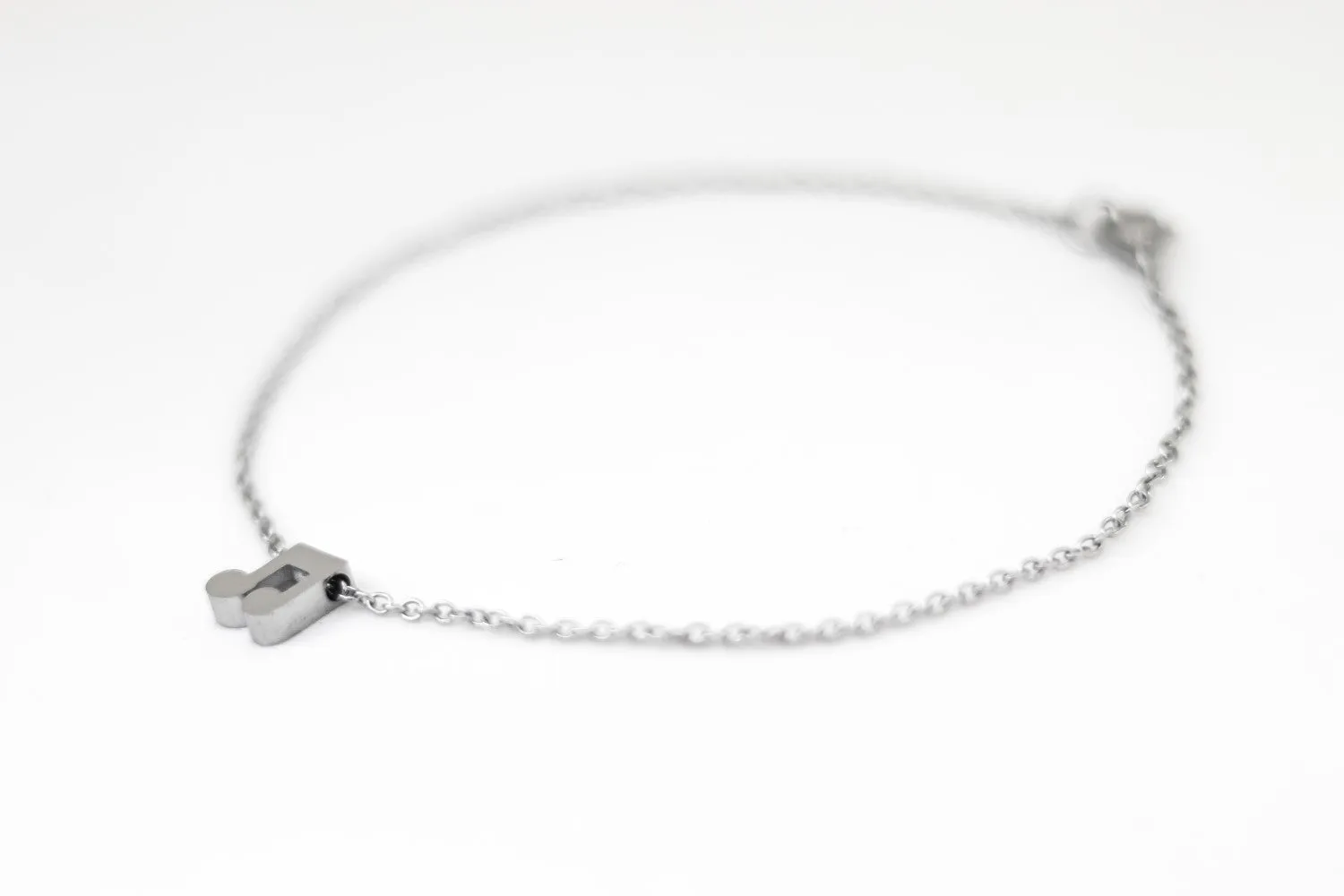 Music note anklet, waterproof silver chain ankle bracelet, personalised jewelry