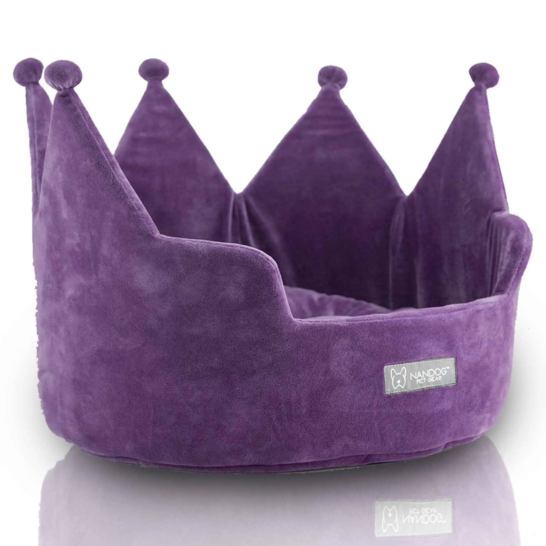 Nandog Luxe Crown Bed For Cats & Dogs (Plush Purple)