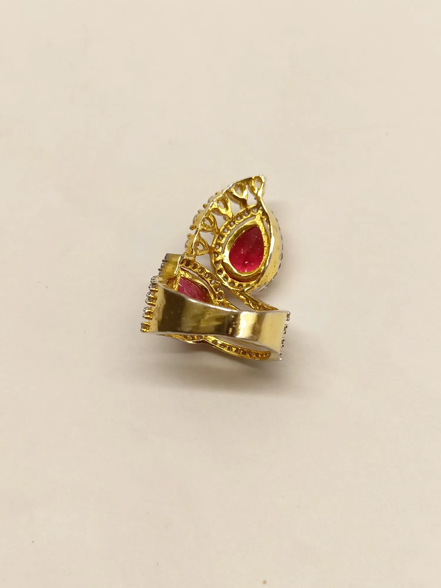 Narayani Ruby American Diamond Finger Ring