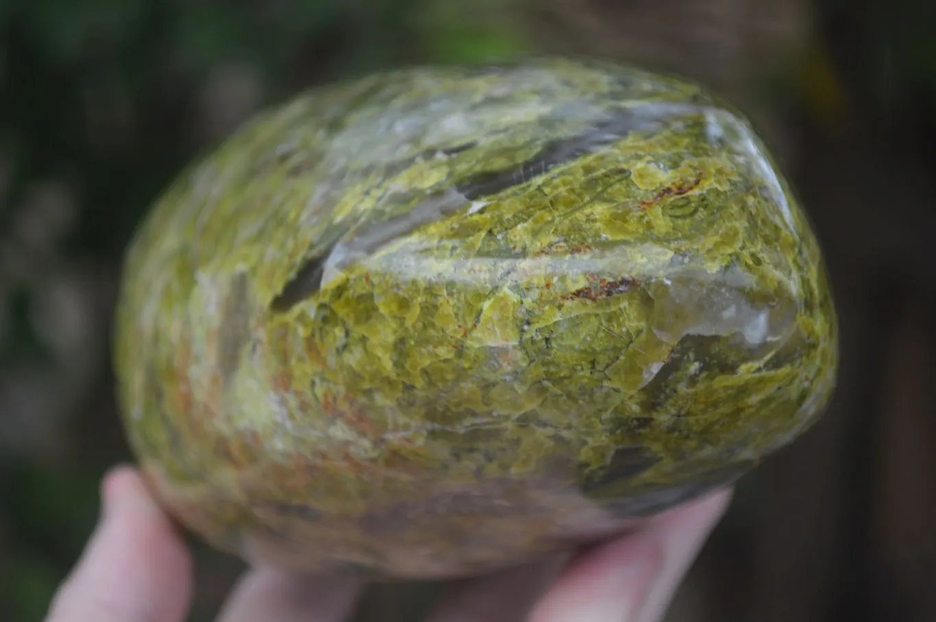 Natural Large Green Opal Standing Free Form  x 1 From Madagascar