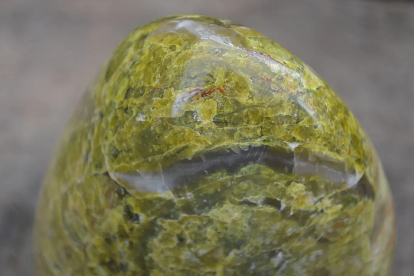 Natural Large Green Opal Standing Free Form  x 1 From Madagascar