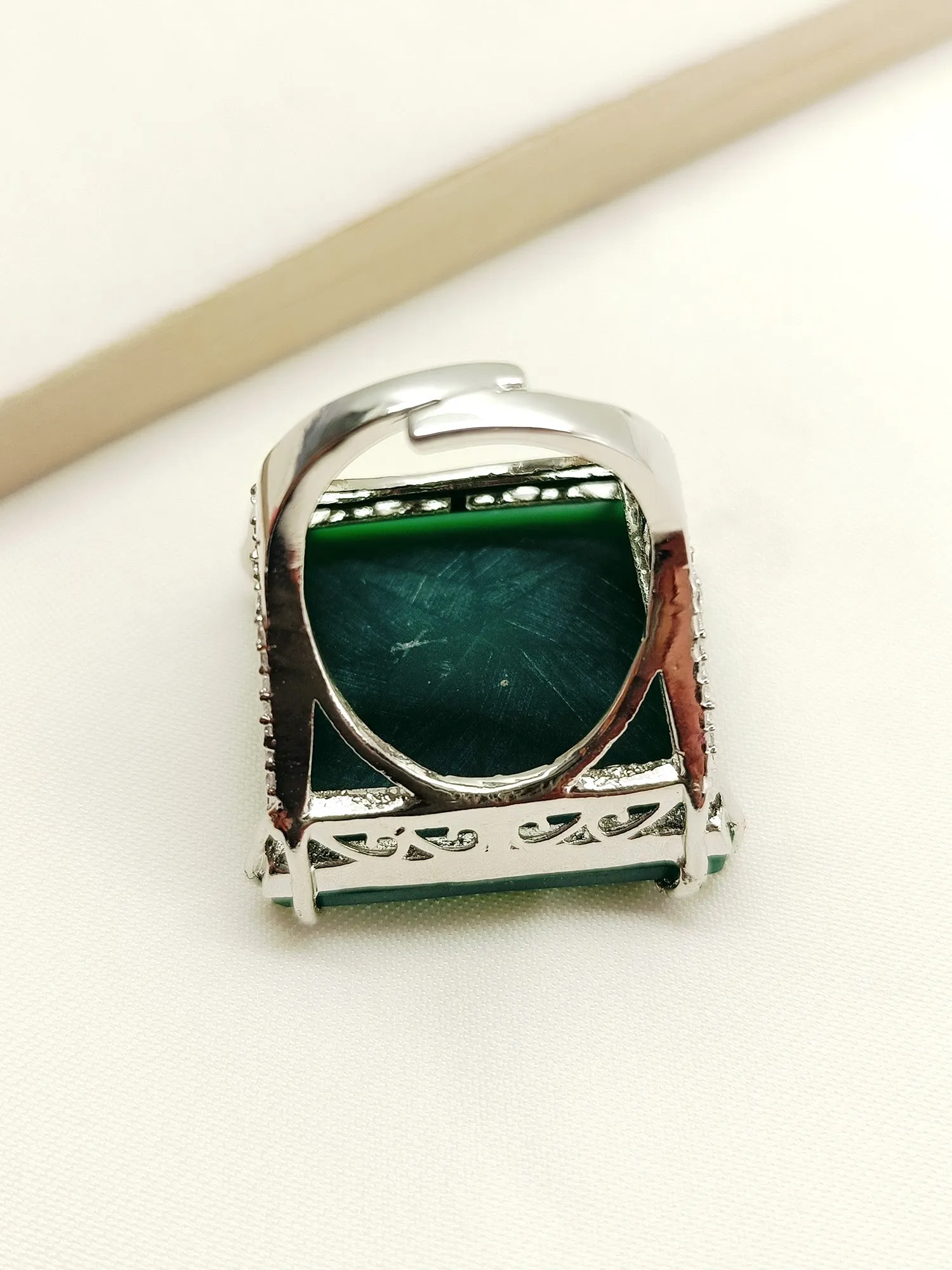 Nayra Green American Diamond Finger Ring