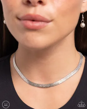 Necklace Simply Scintillating - Silver Choker