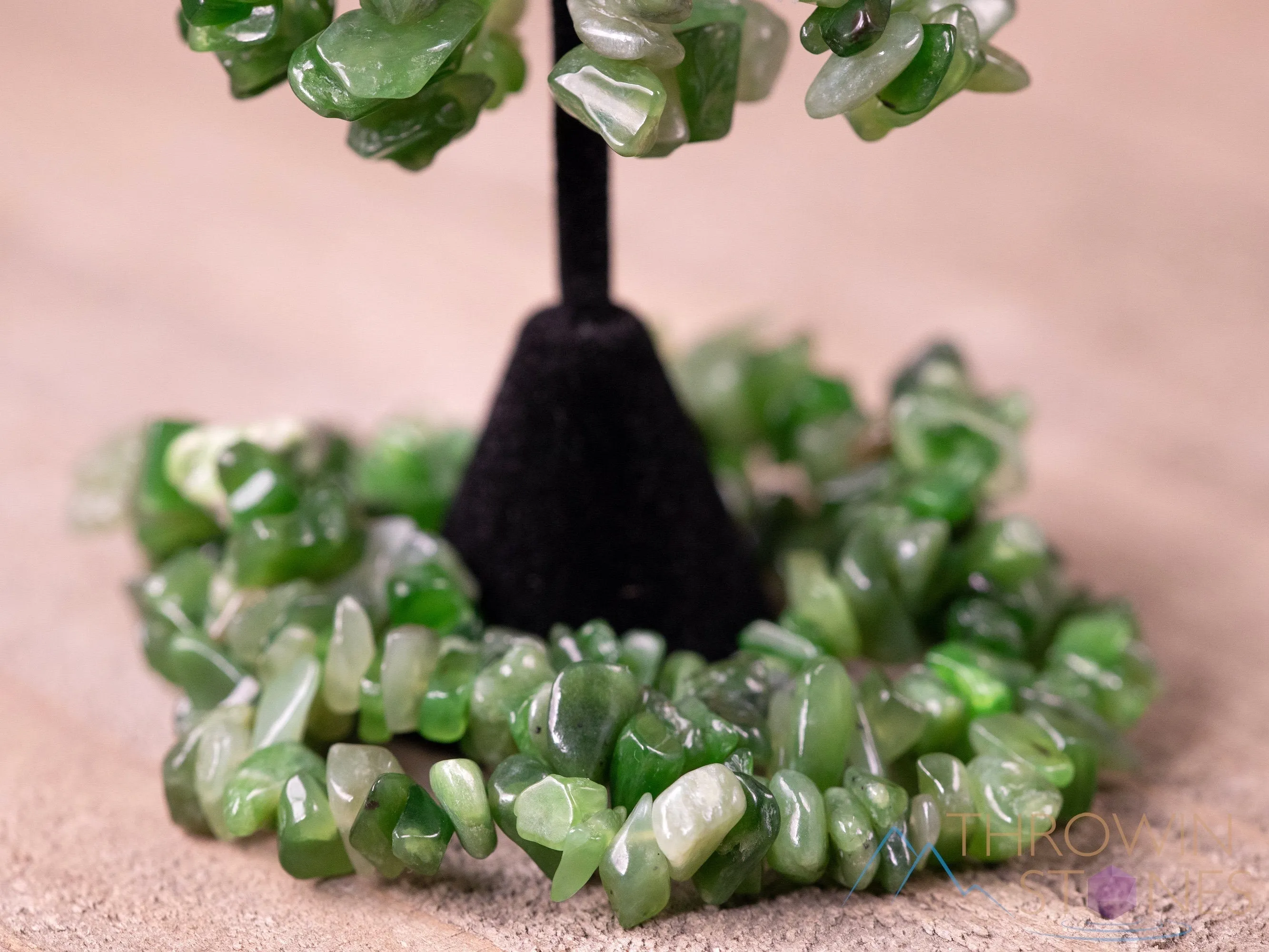 Nephrite JADE Crystal Bracelet - Chip Beads - Beaded Bracelet, Handmade Jewelry, Healing Crystal Bracelet, E1768