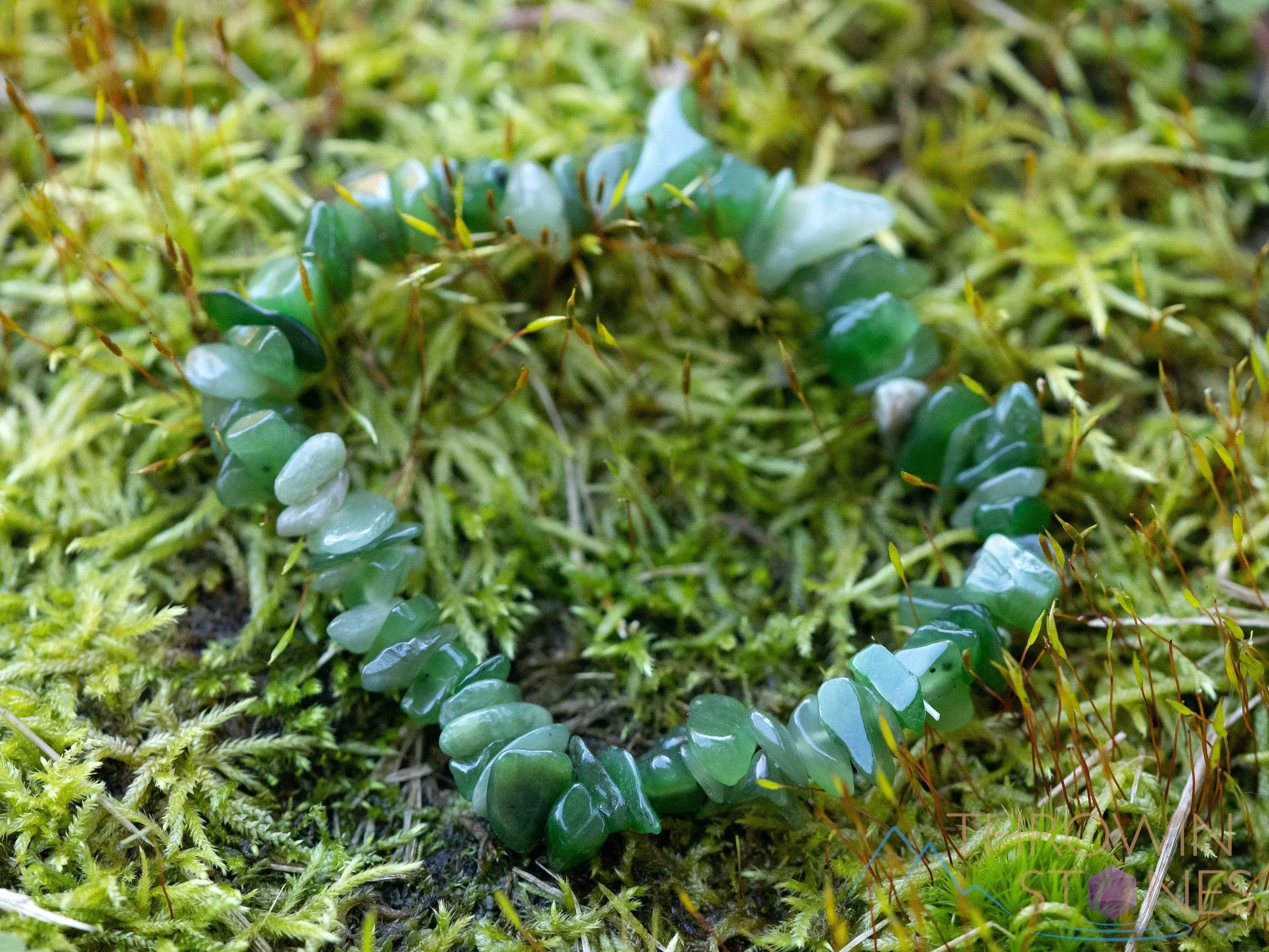 Nephrite JADE Crystal Bracelet - Chip Beads - Beaded Bracelet, Handmade Jewelry, Healing Crystal Bracelet, E1768