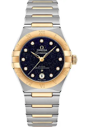 Omega Constellation Omega Co-Axial Master Chronometer - 29 mm Steel And Yellow Gold Case - Blue Glass Diamond Dial - 131.20.29.20.53.001