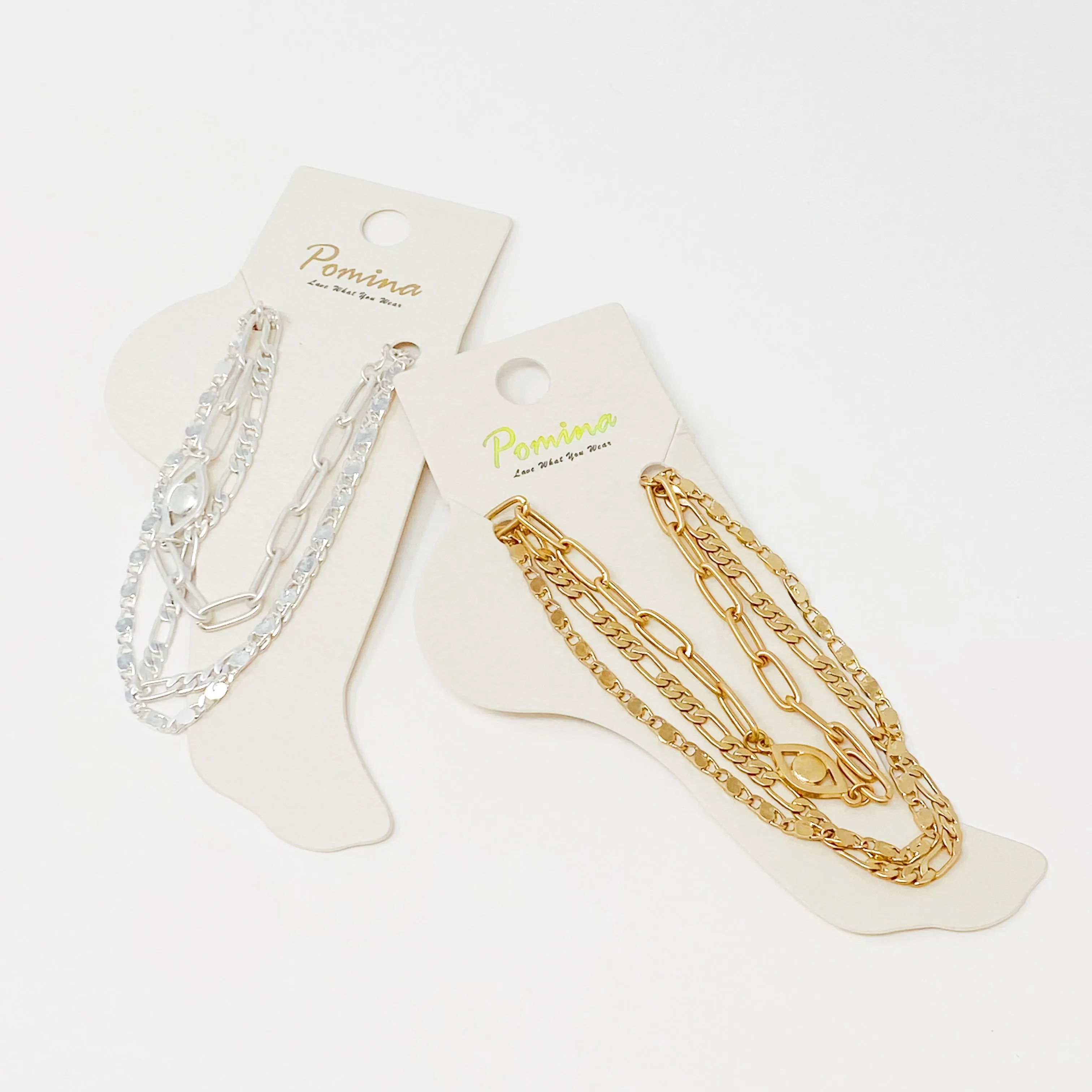 On Trend Chain Anklet, Set of 3