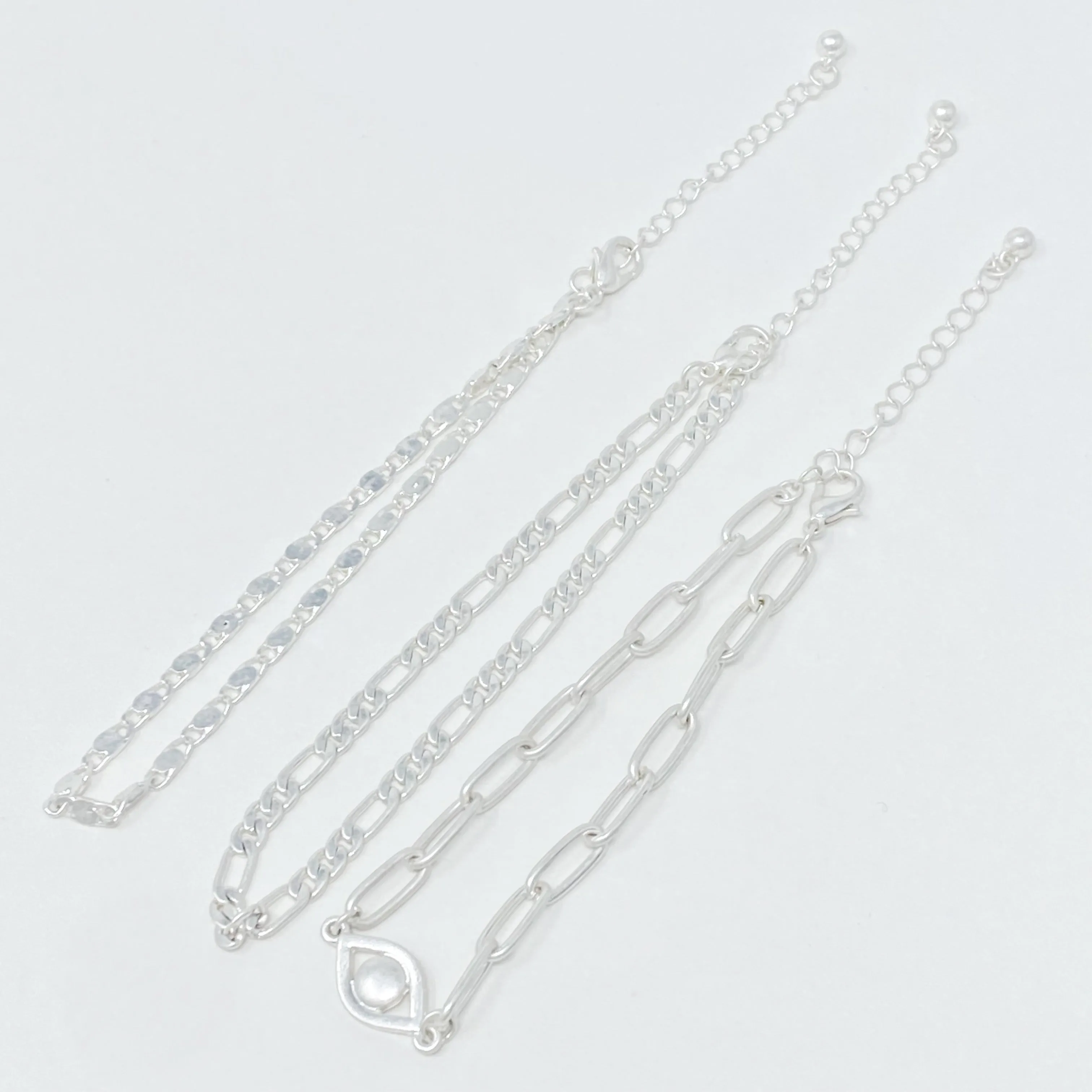 On Trend Chain Anklet, Set of 3