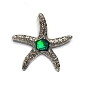 Opal Pendant Inlaid Realistic Star Fish Sea Life Design