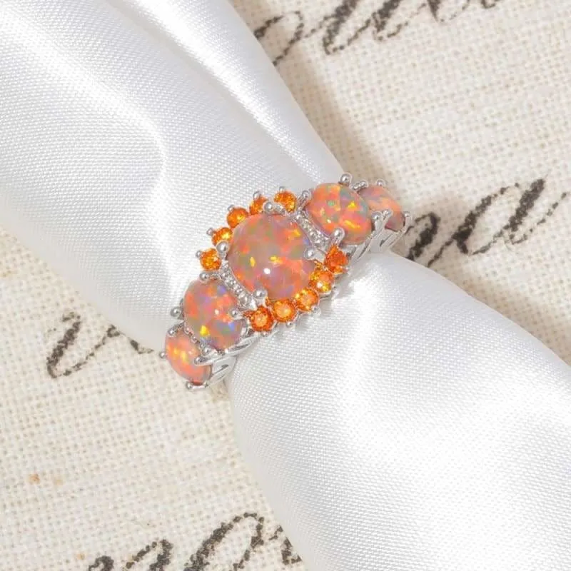 Orange Fire Opal Ring