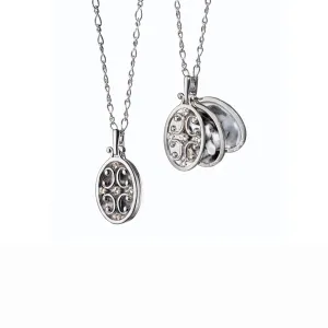 Oval Gate Locket with Sapphires