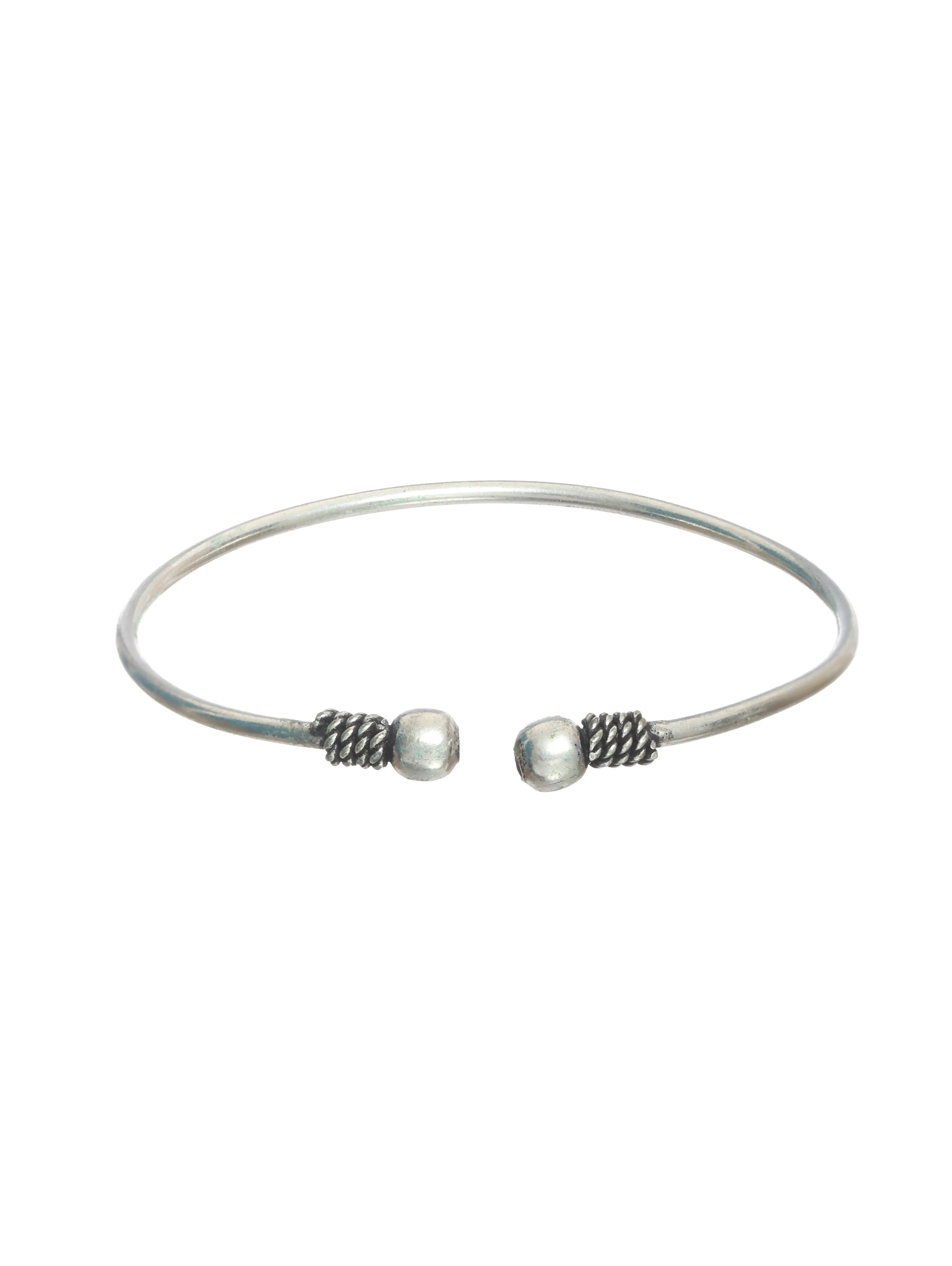 Oxidised Silver-Plated German Silver Jewellery Set With Bracelet,Ring & Toe Ring