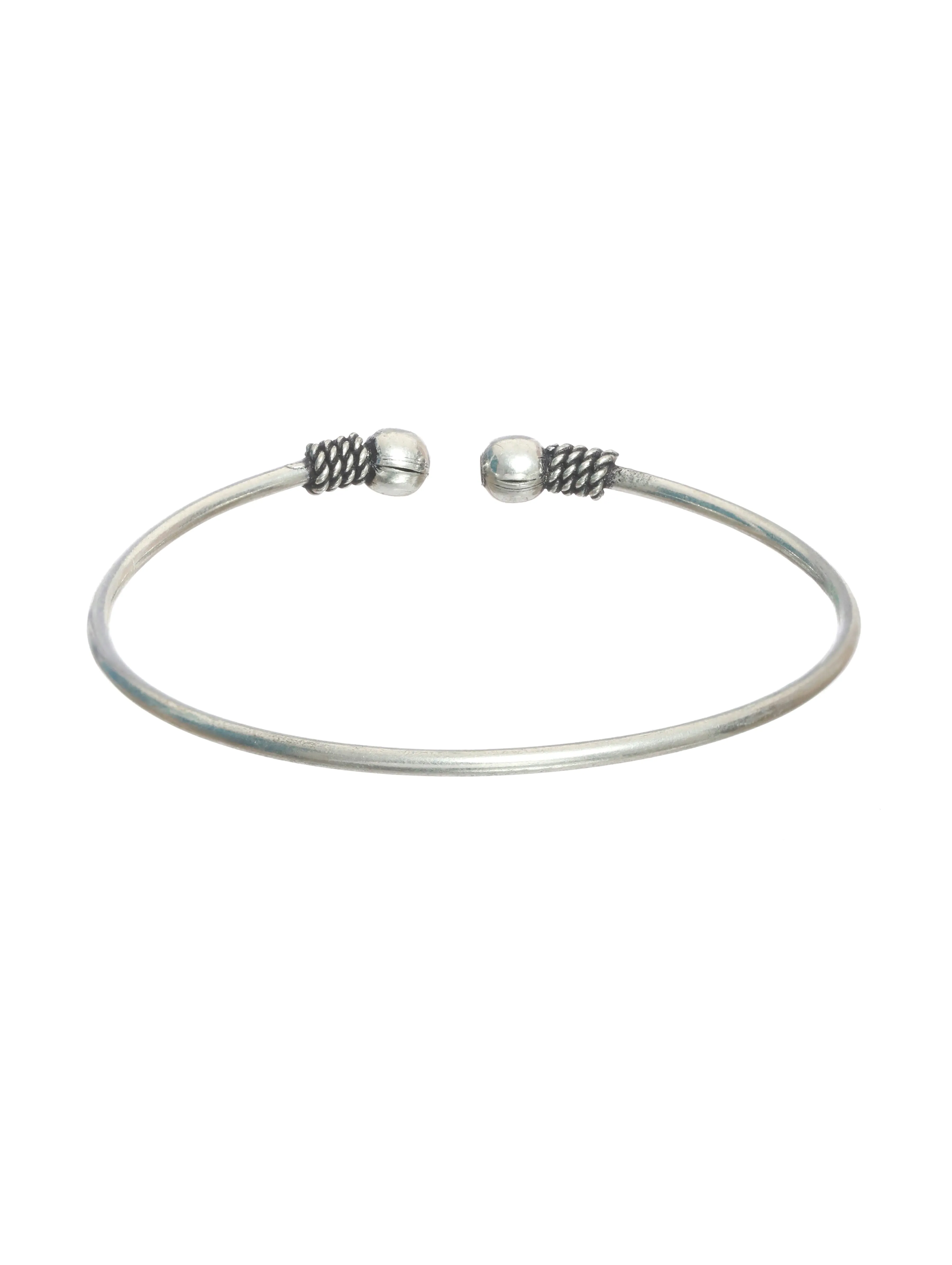 Oxidised Silver-Plated German Silver Jewellery Set With Bracelet,Ring & Toe Ring