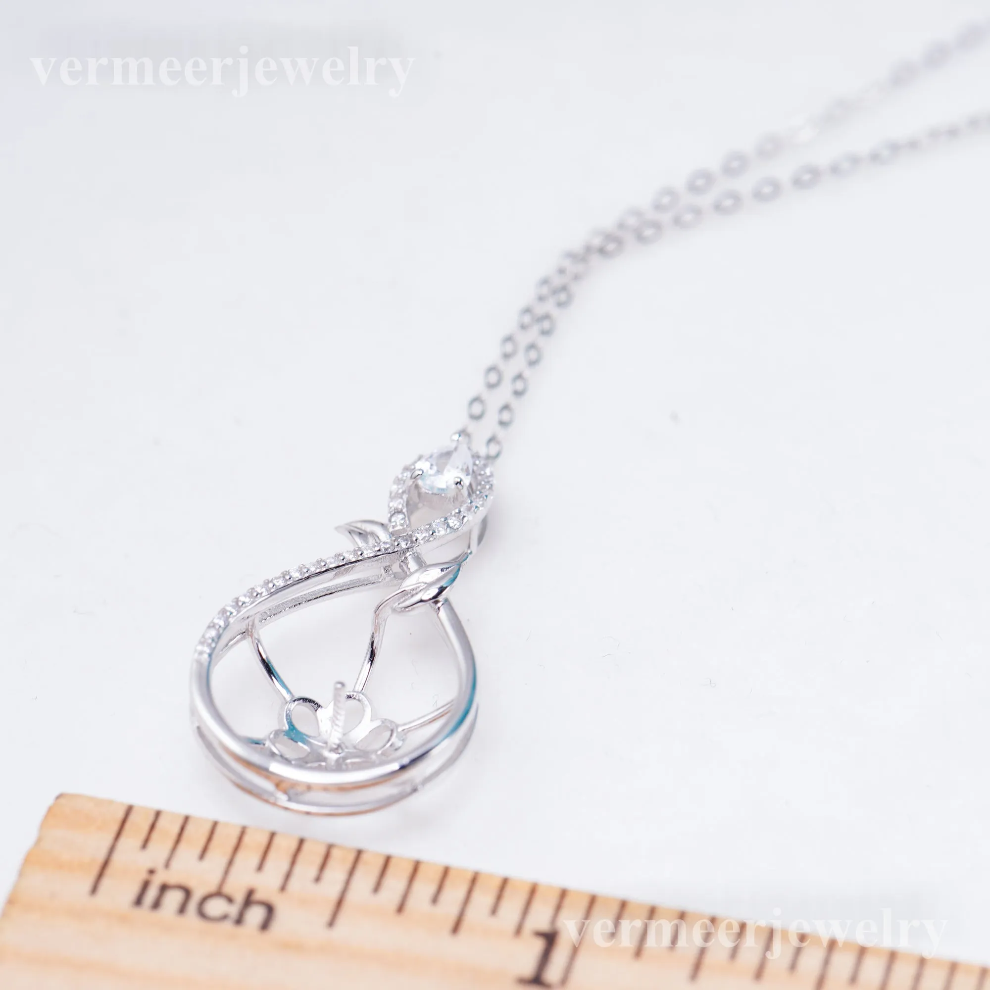 P011099 DIY 7-8mm Natural Freshwater pearl pendant accessory 925 sterling silver engagement jewelry necklace for women