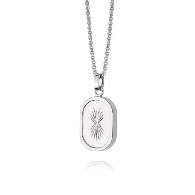 Palm Leaf Oval Locket Sterling Silver Necklace LK01_SLV