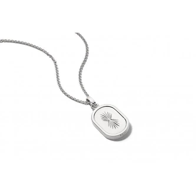 Palm Leaf Oval Locket Sterling Silver Necklace LK01_SLV