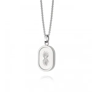 Palm Leaf Oval Locket Sterling Silver Necklace LK01_SLV