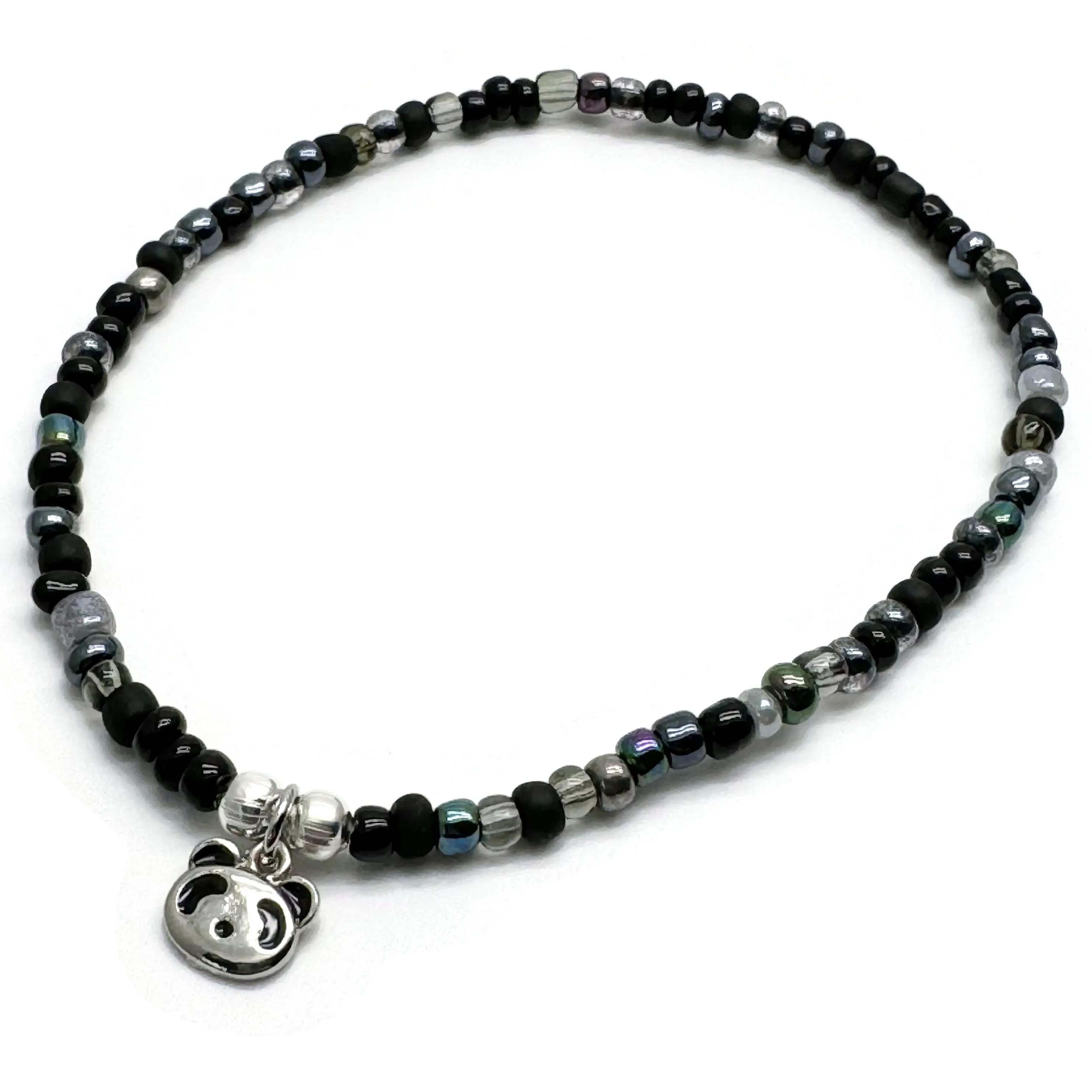 Panda Charm Seed Bead Anklet - Colour Choice