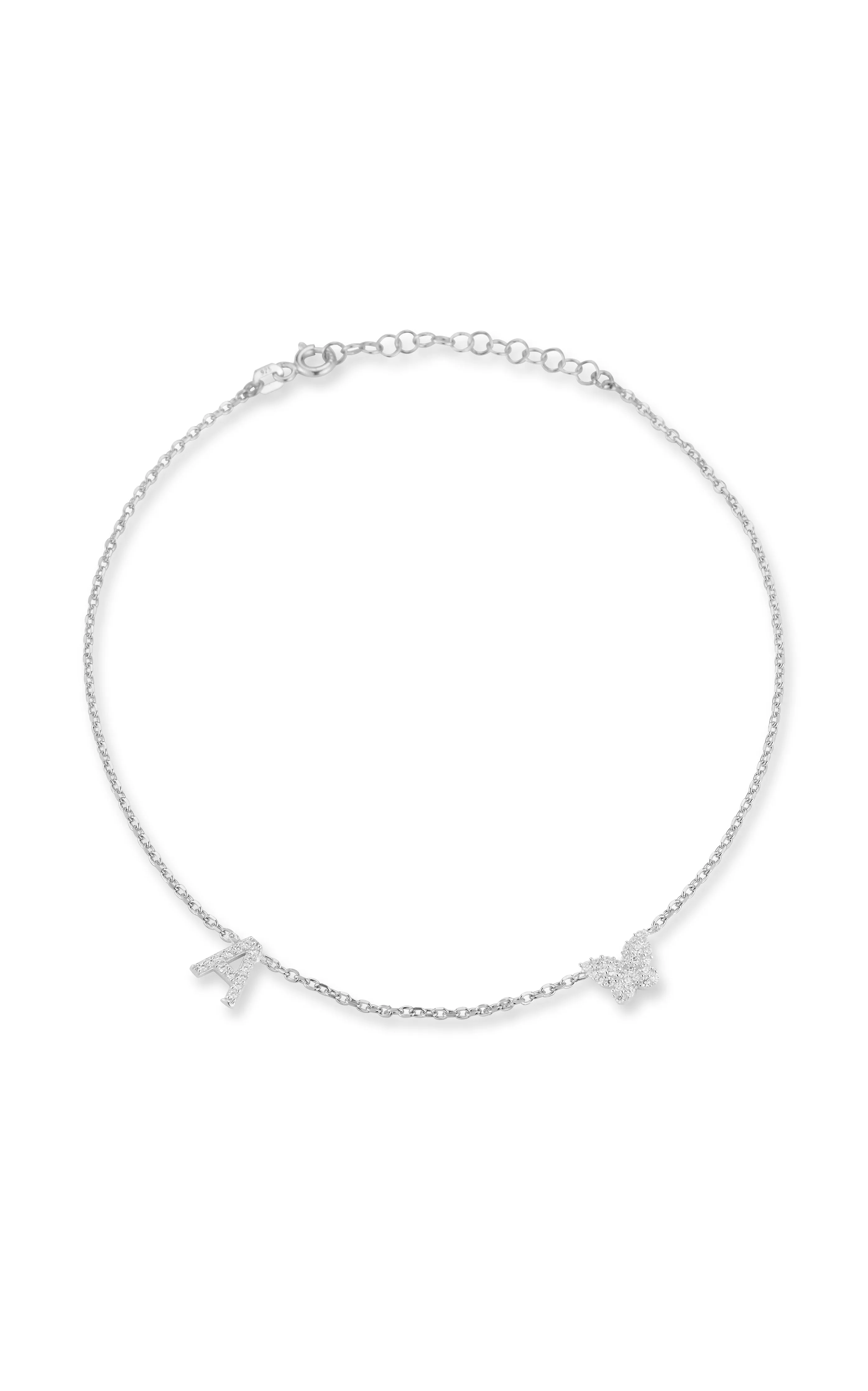 Pavé Butterfly Initial Anklet