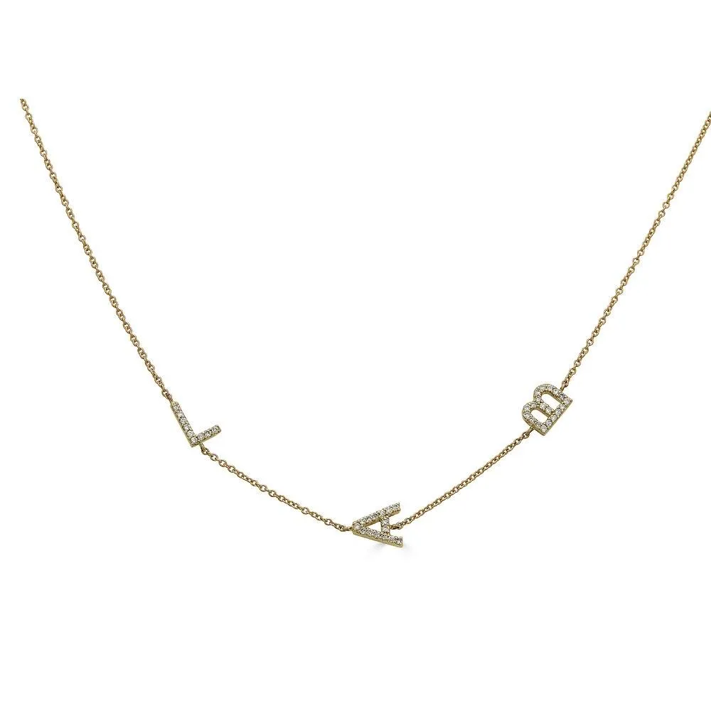 Pave Diamond Initial Necklace