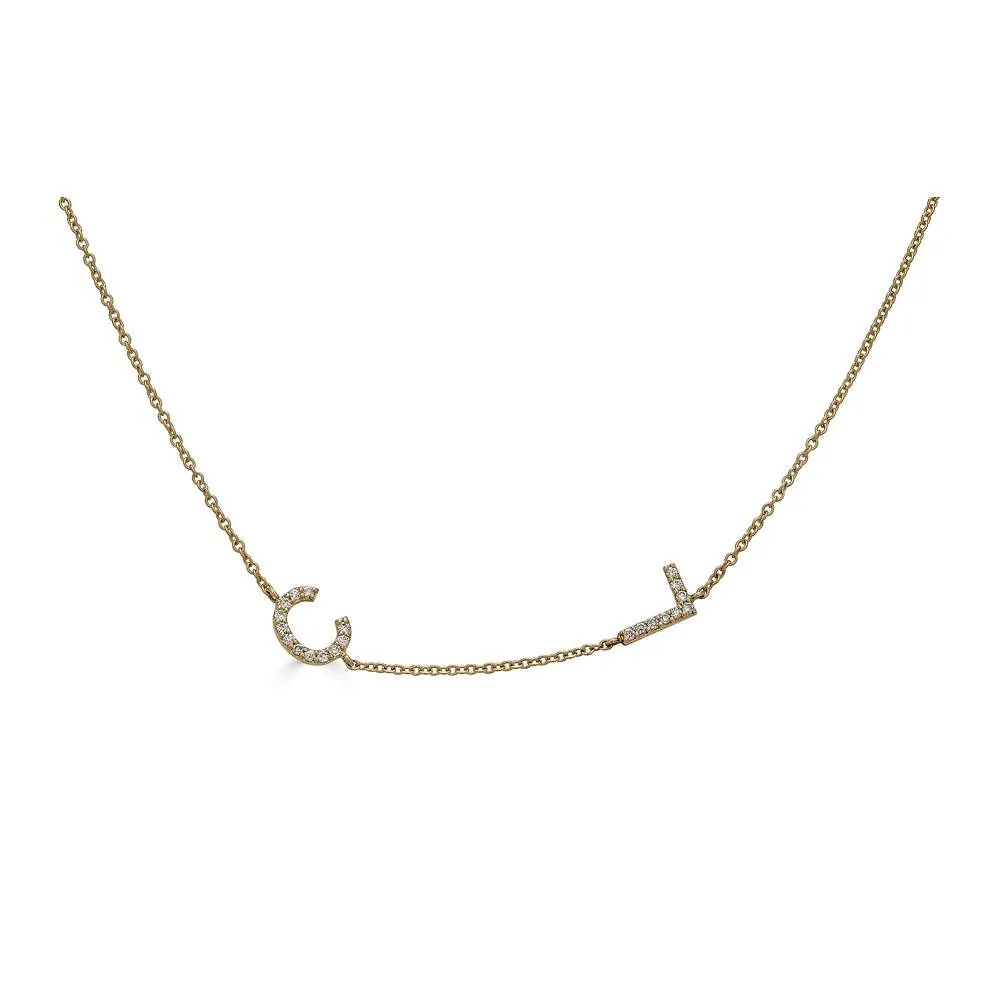 Pave Diamond Initial Necklace