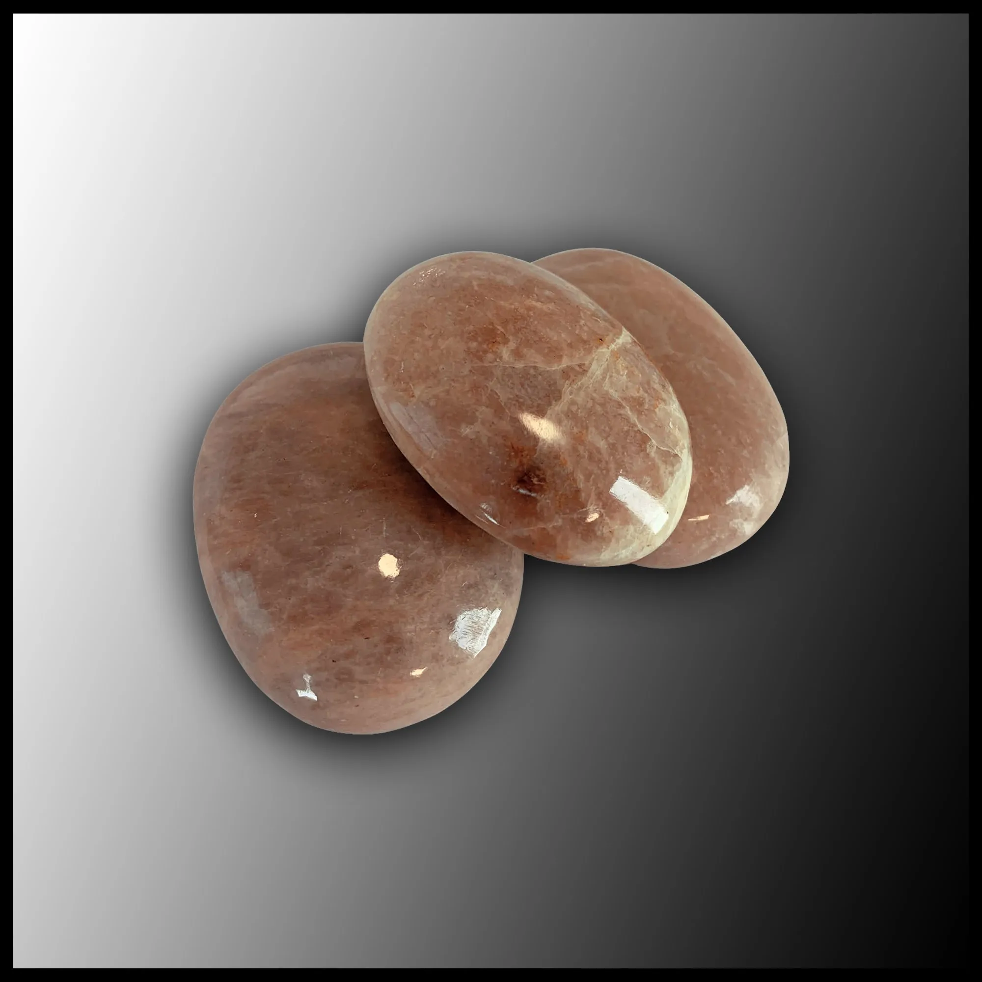 Peach Moonstone Palm Stone