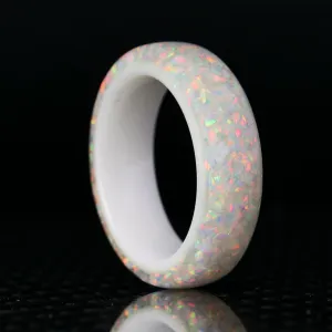 Pearl White Opal Dust Glowstone Ring