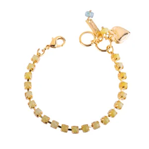 Petite Everyday Bracelet in "Light Green Jade" - Yellow gold