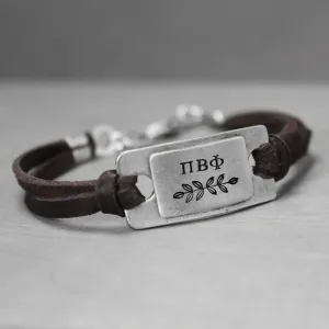 Pi Beta Phi Leather Bracelet