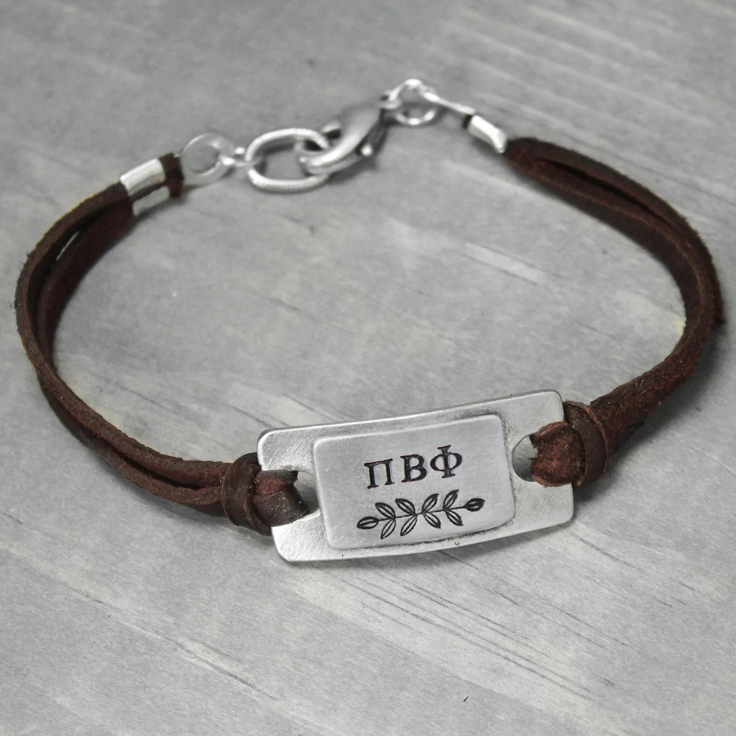 Pi Beta Phi Leather Bracelet