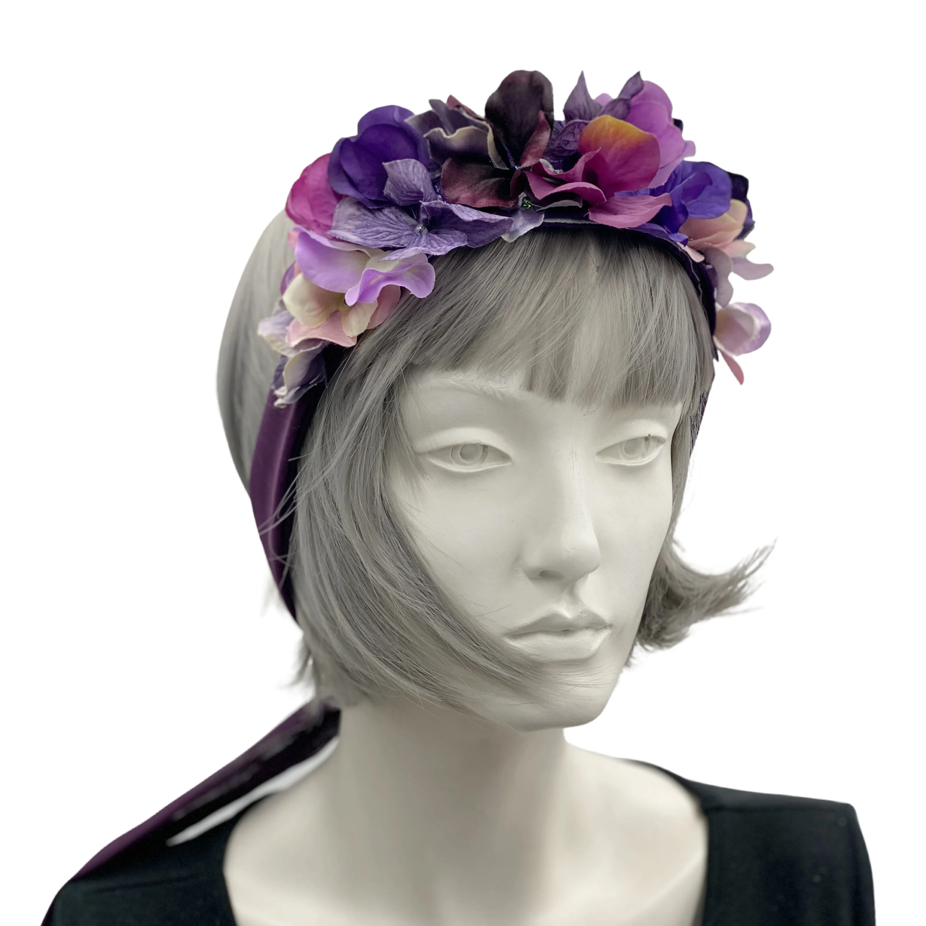 Purple Hydrangea Flower Crown | Fascinator