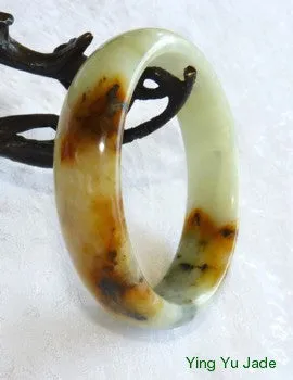 "Colors of Earth" Chinese River Jade Bangle Bracelet 60mm (NJ2382)