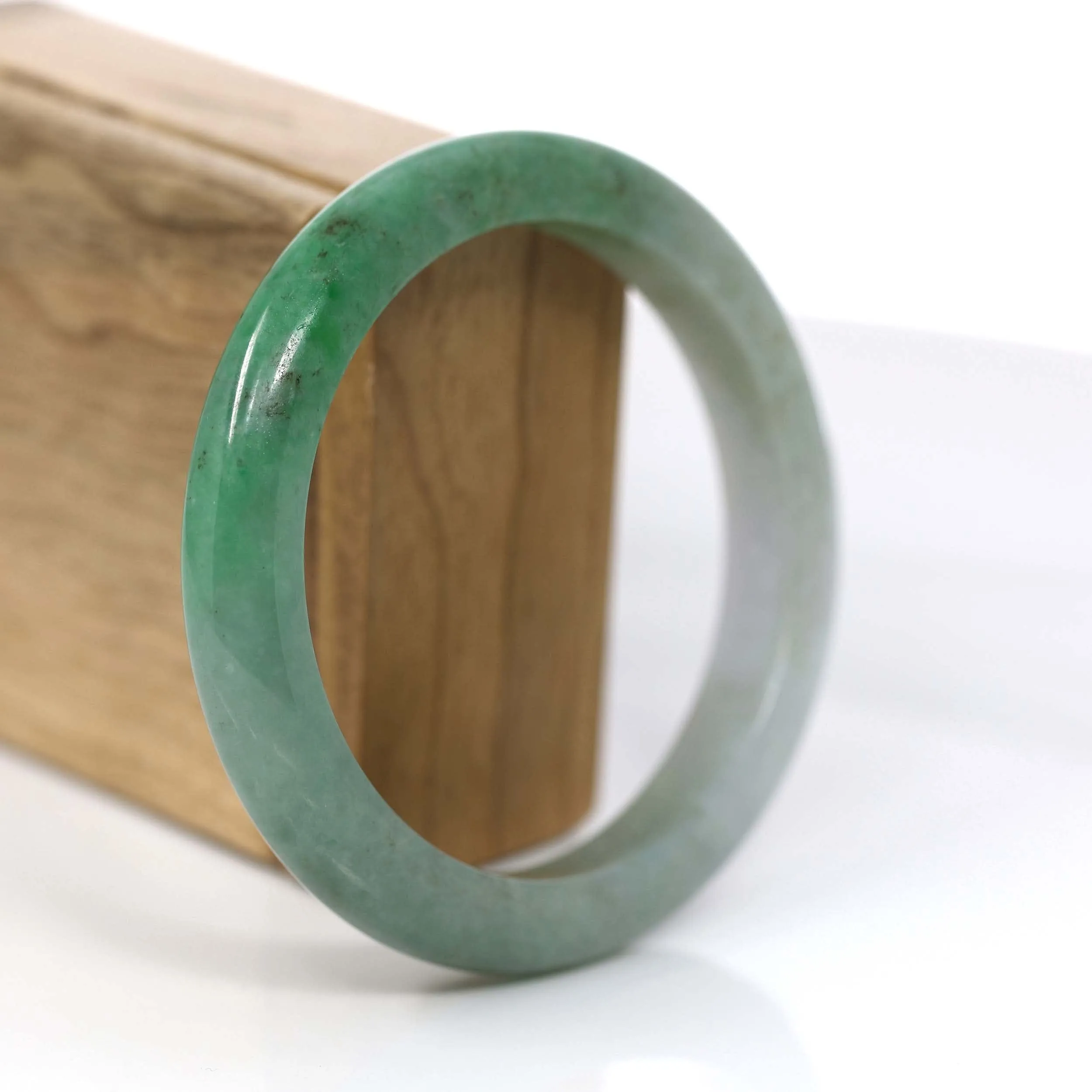 RealJade® Co. Forest Green Classic Real Jadeite Jade Bangle Bracelet (60.53mm) #926