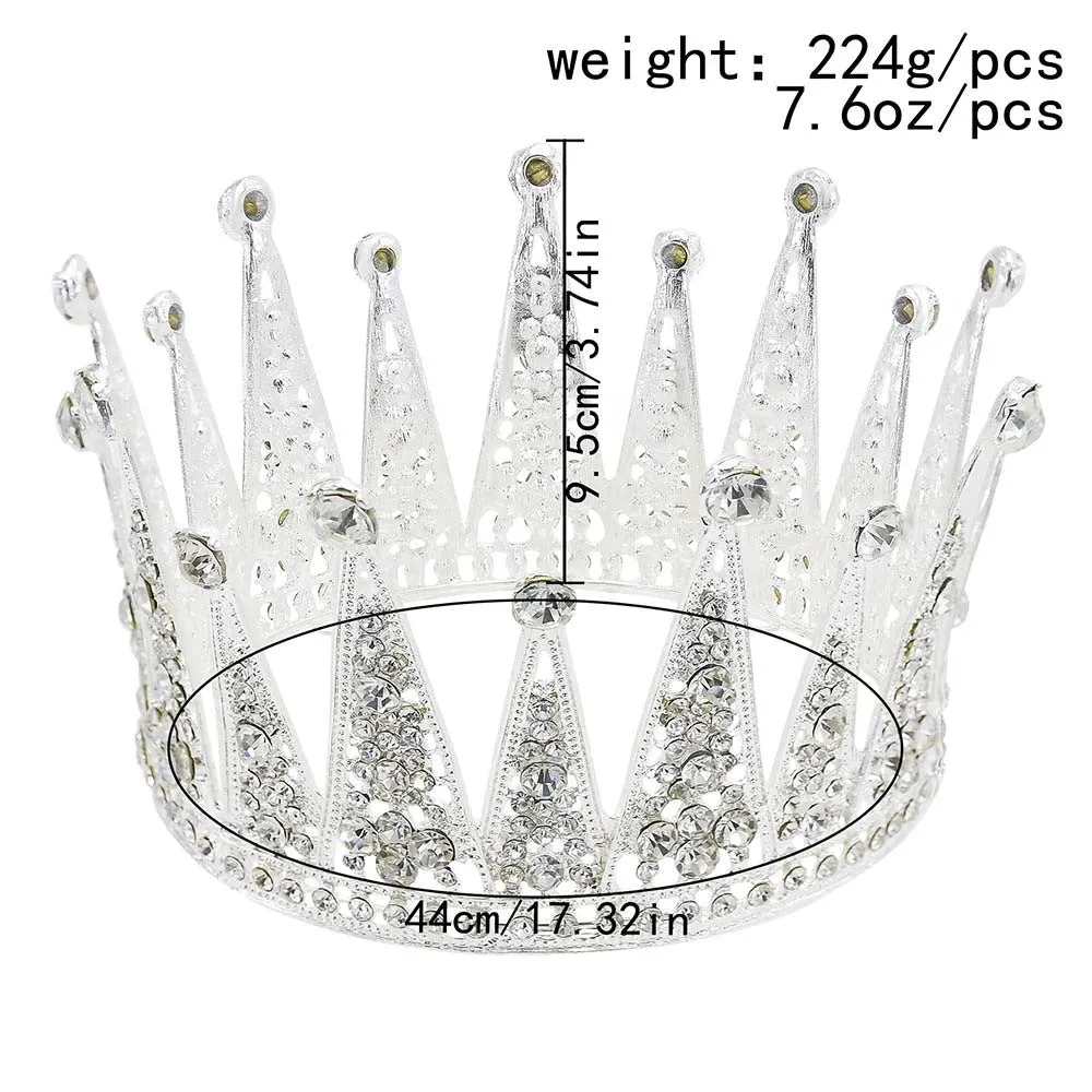 Regal Alloy Diamond Bridal Crown - A Modern Queen's Wedding Day Splendor