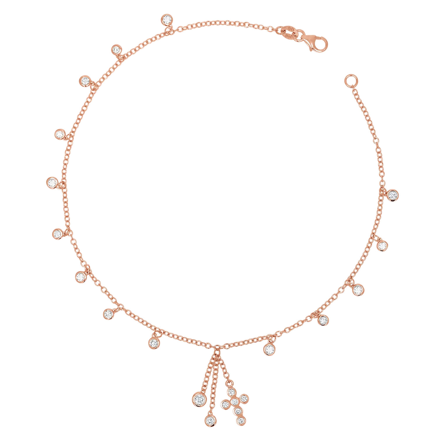 Religious Rosary Diamond Anklet