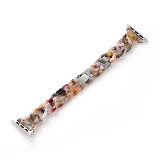 Resin Strap for Apple Series 7 6 Chain iWatch Loop Watchband Bracelet