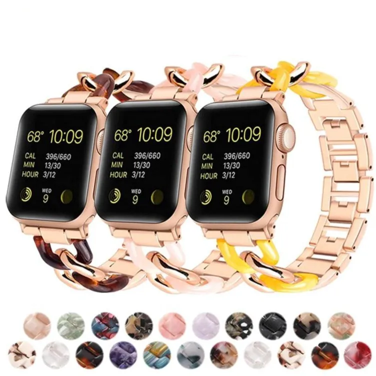 Resin Strap for Apple Series 7 6 Chain iWatch Loop Watchband Bracelet