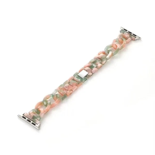 Resin Strap for Apple Series 7 6 Chain iWatch Loop Watchband Bracelet