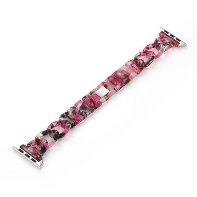 Resin Strap for Apple Series 7 6 Chain iWatch Loop Watchband Bracelet