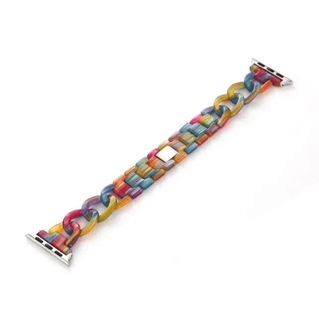 Resin Strap Series 7 6 5 4 Colorful Chain Loop Bracelet Wristband