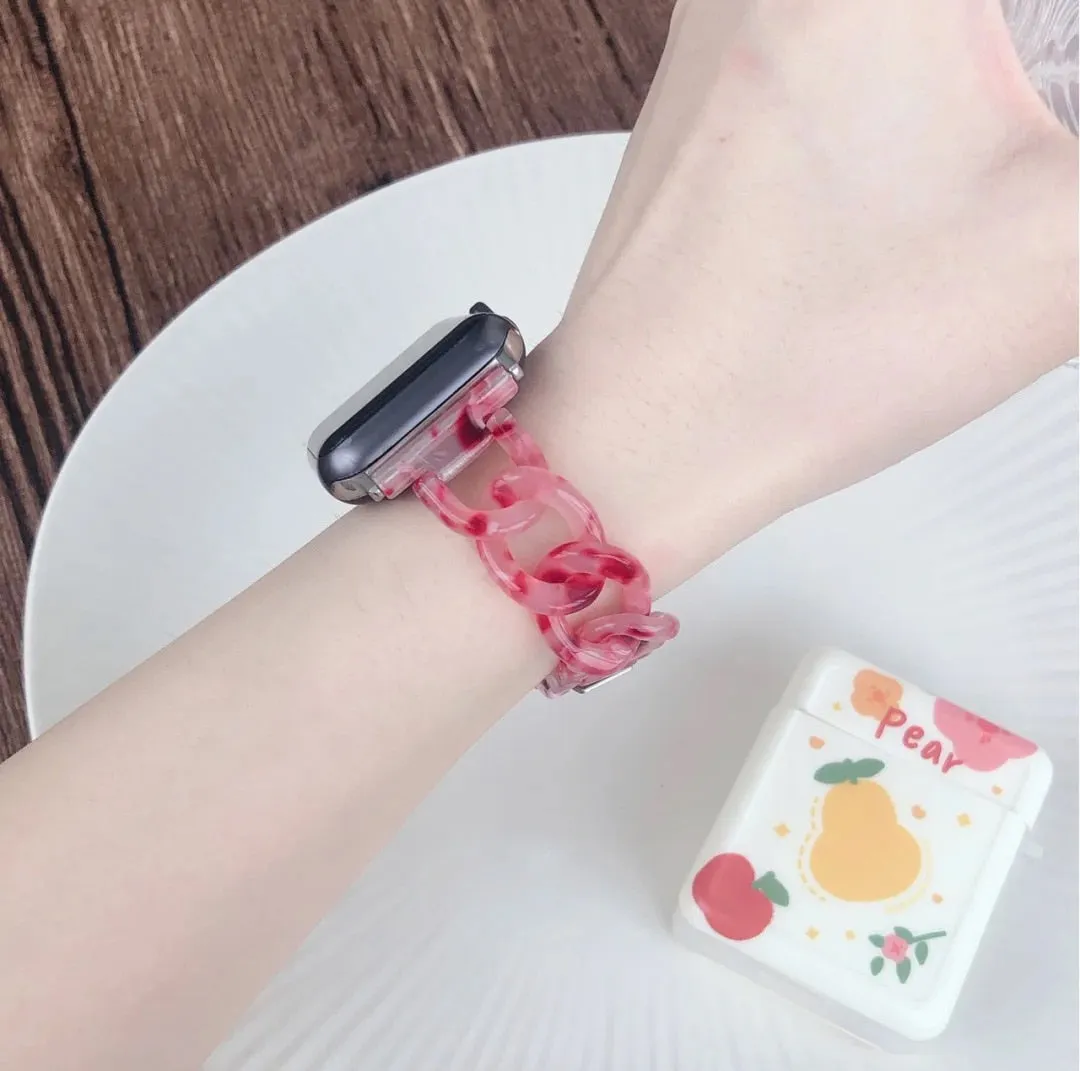 Resin Strap Series 7 6 5 4 Colorful Chain Loop Bracelet Wristband