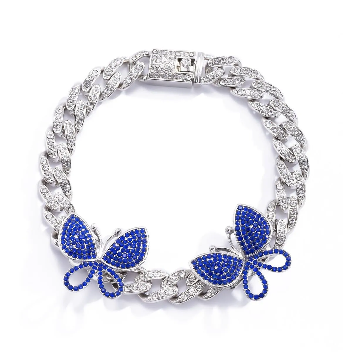 Rhinestone Decor Butterfly Charm Anklet